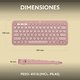 thumbnail image 2 of Teclado Logitech Pebble K380s bluetooth rosado español, 2 of 3