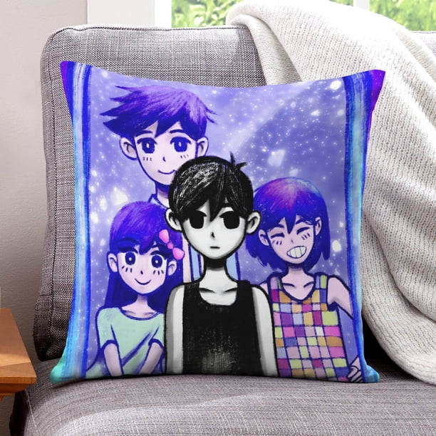 Omori Fundas de almohada de terciopelo con tema, regalos de funda de almohada, decoración para el hogar, cojín de lanzar, regalo de cumpleaños para fans y parejas.61*61cm.