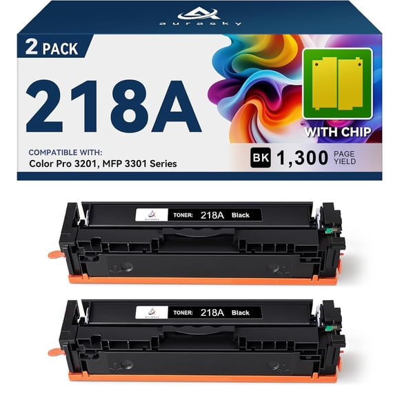 Tóner AURASKY 218A negro 2 unidades con chip