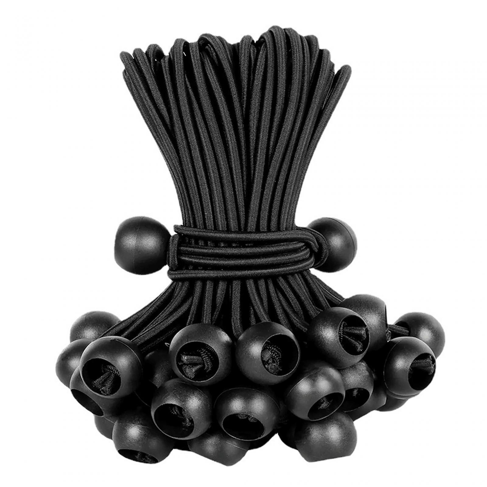 Ioensy - Paquete De 100 Cuerdas Elásticas De Bola Elástica Para Tienda De Campaña De 6 Pulgadas Para Asegurar Toldos De Lonas