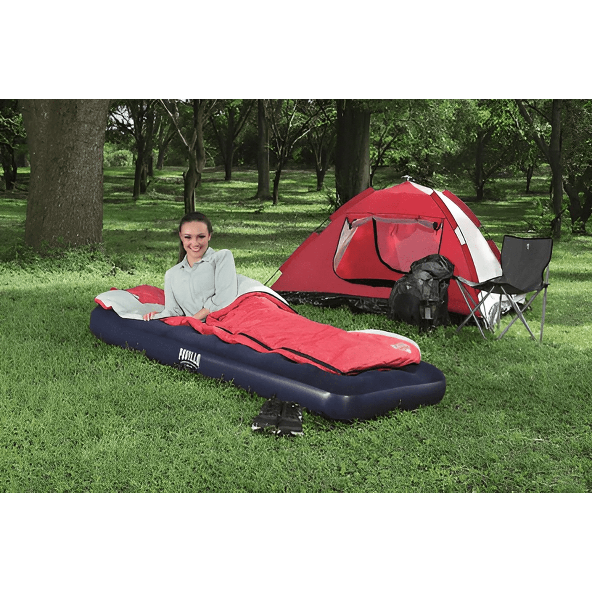 Genérico - Colchon Inflable 1 Plaza 185x76x28 - Inflador Incorporado!! Color Azul