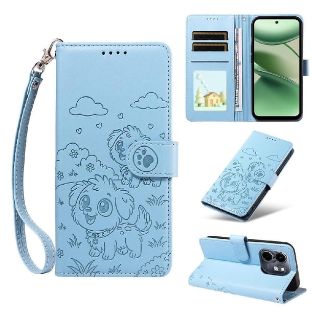 Funda Billetera FOXDOCK Compatible con Infinix Hot 50i 4G, Diseño Perrito Tierno, Ranuras para Tarjetas y Soporte Plegable