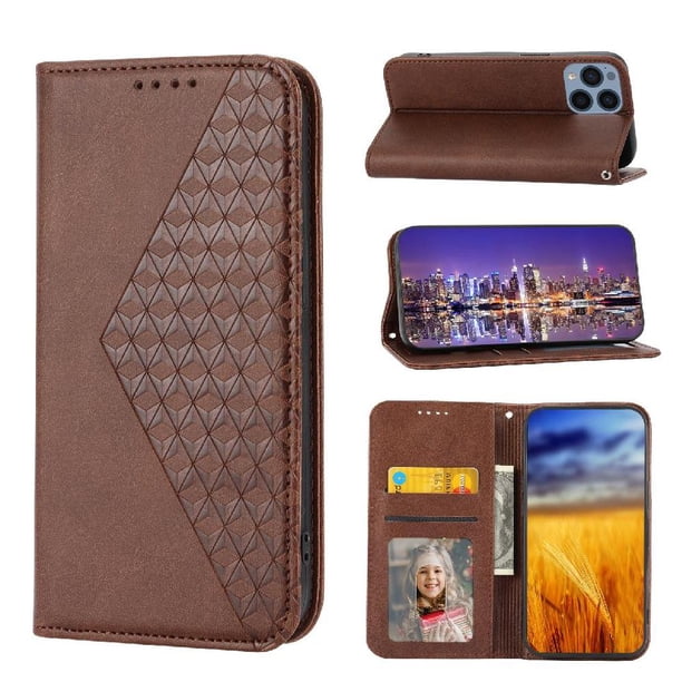 Funda Flip FOXDOCK para Sony Xperia 1 V , Estilo Billetera con Diseño Rombo, Correa de Mano y Soporte, Uso Diario