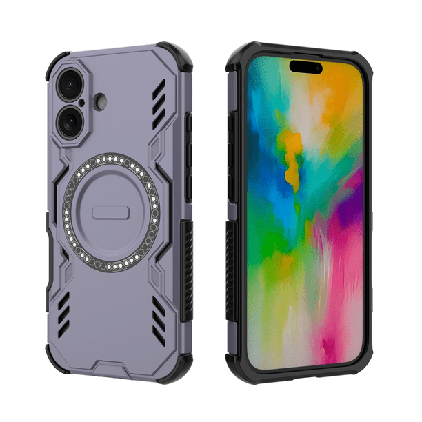 Funda FOXDOCK para iPhone 16 , magnética, resistente a golpes, con soporte, unisex, carga inalámbrica