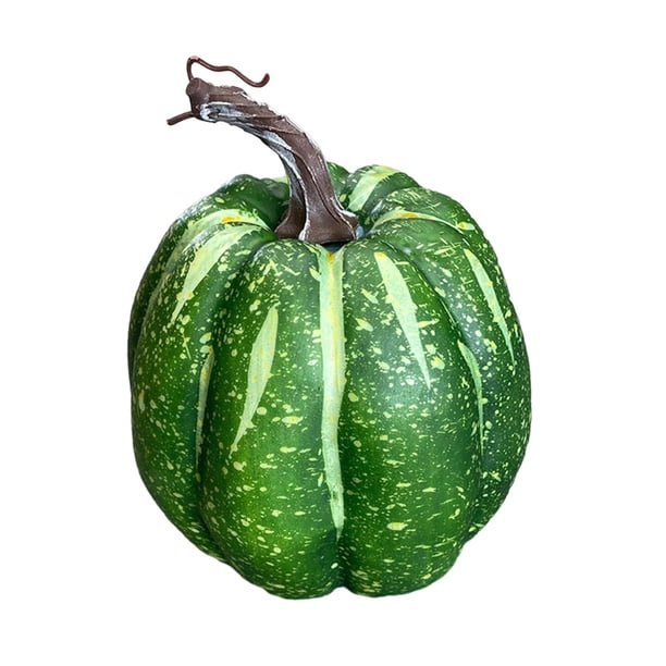 Calabaza Artificial De Espuma Para Repisa, Centro De Mesa De Acción De Gracias, Redonda, Verde