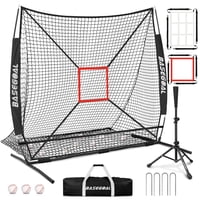 Basegoal - Red De Béisbol, Portería Base De 6 X 6 Pies Con Zona De Ataque Y Bolsa