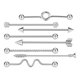 thumbnail image 2 of 8pcs Industrial Piercing Ball Barbell Ear Bar Pendiente 14G Mujeres Plata, 2 of 5