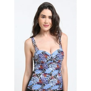 Samia - Polera Tankini Amarras Estampado Azul M