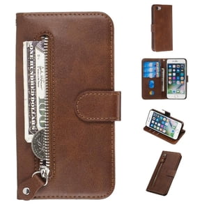 Gangxun - Funda Con Cremallera Para Iphone Se 2020/8/7, Carcasa Cartera De Cuero Pu Con Soporte Y Tarjetero