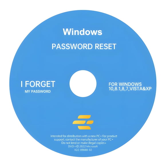 DVD para restablecer contraseña compatible con Windows 10, 11, 8, 7, Vista y XP