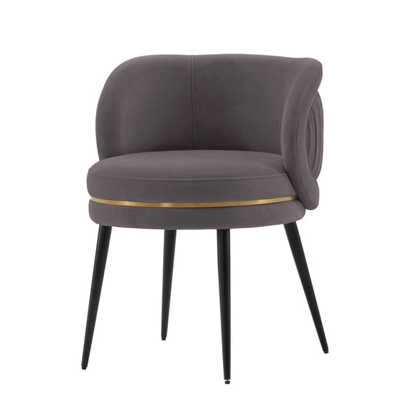 Silla de comedor Manhattan Comfort Kaya moderna de terciopelo gris