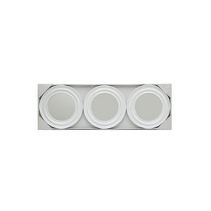 Vgo - Espejo En Set De 3 Redondos 25 Cm C/U Blanco