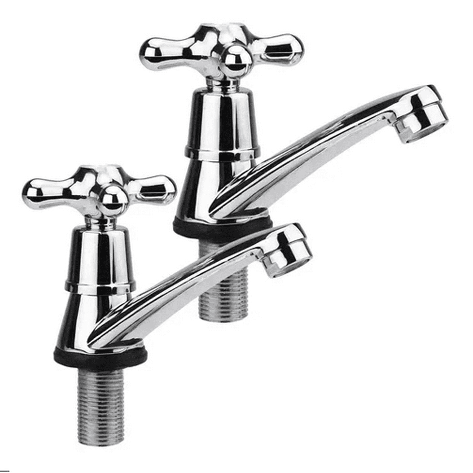 Genericio - Llave Lavamanos Lavatorio Set De 2 Con Accesorios Gris