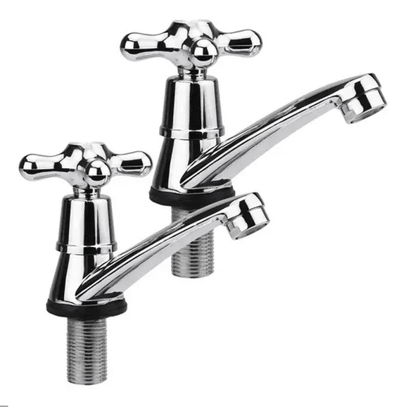 Llave Lavamanos Lavatorio Set De 2 Con Accesorios Gris