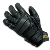 Guantes Rapdom Tactical Heavy Duty De Piel Negra, Tamaño Mediano