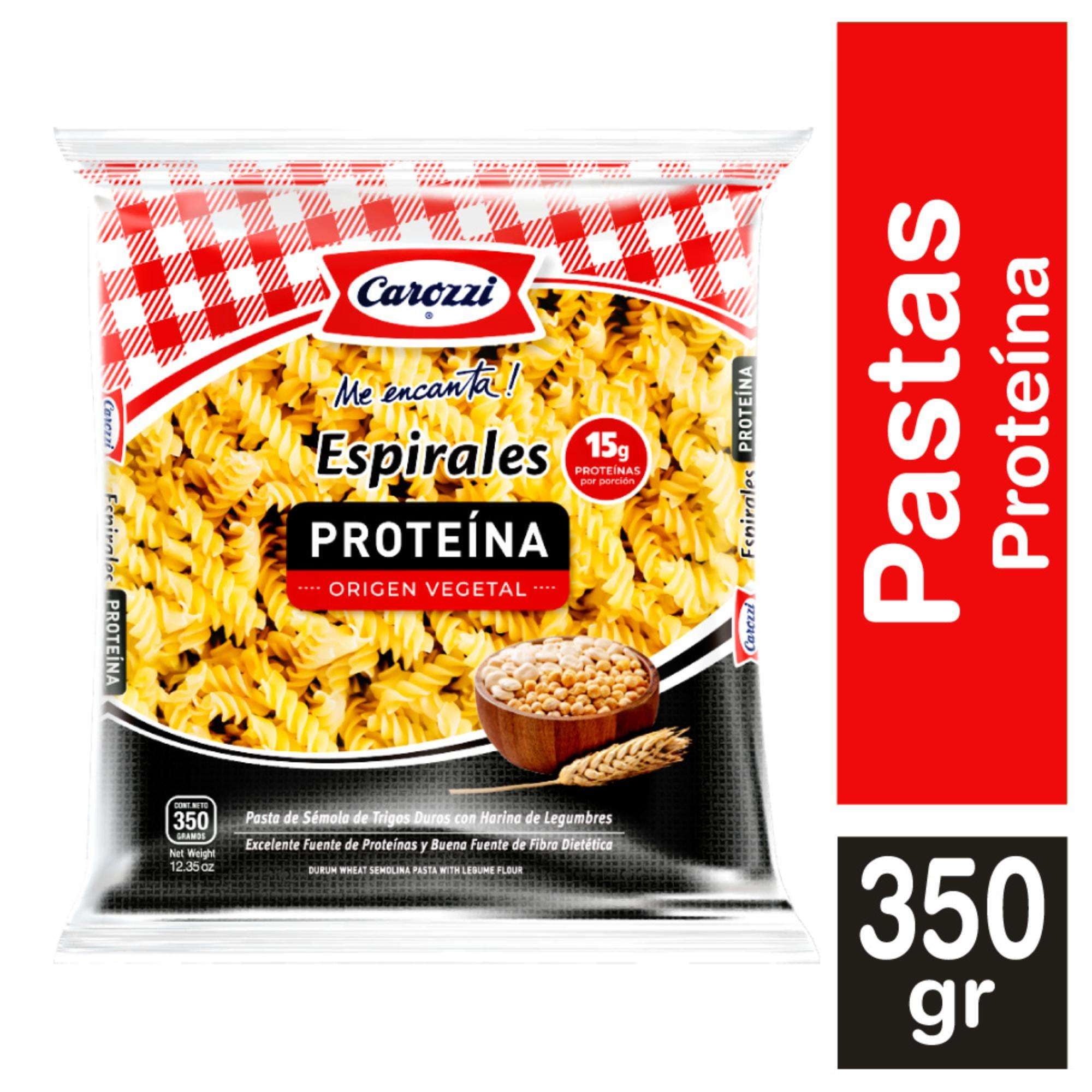 Fideo Pasta Proteína Espirales Bolsa 350 g Carozzi