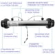 thumbnail image 3 of Calentador para spa y jacuzzi de 4 kW, 220 V, acero inoxidable, 45 cm, 3 of 7