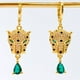thumbnail image 3 of Aros Leopardo Colgantes, Gota Circón verde, 3 of 6