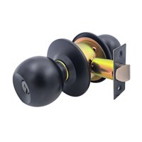Cerradura Cilíndrica Poli Sfera Oficina/Dormitorio Negro