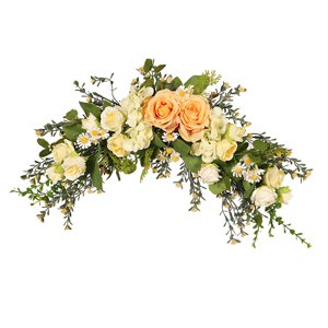 Magideal - Arco De La Boda Flores Guirnalda De Rosas Artificiales Guirnalda Floral Swag Decoración Para La De La Pared De La Puerta Del Celebrac , Estilo 1 Amarillo