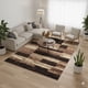 thumbnail image 2 of Alfombra 160x200 diseño tetris marron cafe moderna elegante wm, 2 of 3