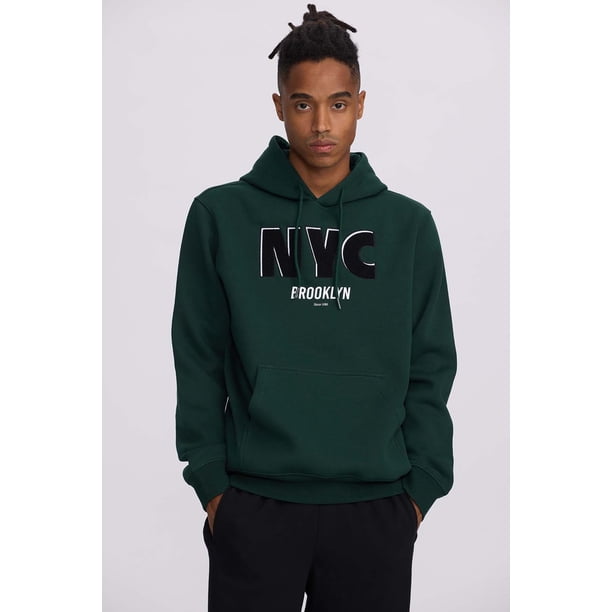 Polerón Hombre Hoodie Print Verde Oscuro