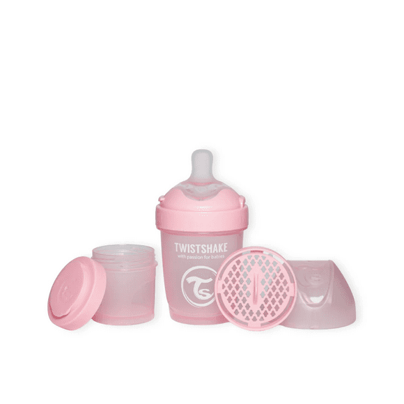 Mamadera Twistshake Double Pro 180ml - Rosado Pastel