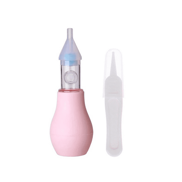 Aspirador Nasal Silicona Para Bebe Limpiador Succion + Pinza (Rosa)