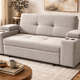 thumbnail image 3 of Sofá Cama Elite 2 Plazas 185 cm Gris Claro Lino Repelente con Baúles, Portavasos y Puffs, 3 of 7
