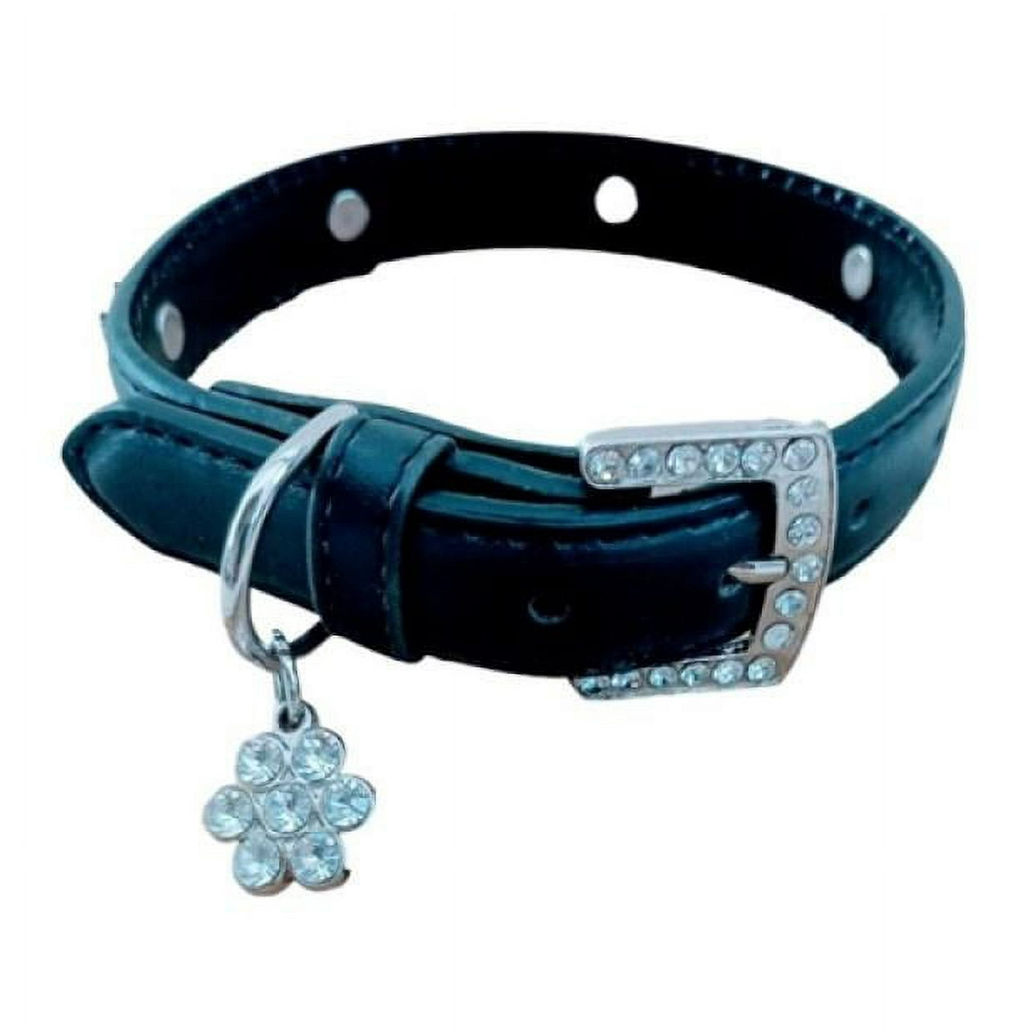 Genérico - Collar Para Perros O Gatos Flor Brillante Negro L