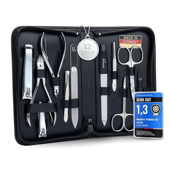 Set De Manicura 12 Piezas Solingen Estuche De Cuero