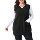thumbnail image 1 of Agnes Orinda Conjuntos de Halloween para Mujeres Tallas Grandes Chaleco de Suéter Cuello en V Sin Mangas Casual Tejido de Punto Acanalado Túnica Tops con Bolsillos 4X Negro, 1 of 6