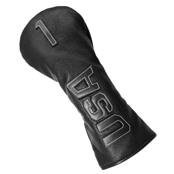 Cuero PU Golf Woods Hiting Hoods para Woods Driver 1 3 X Cuello Cubierta Protectora Golf Club Headwear para Hombres Y Mujeres Negro Blanco 1