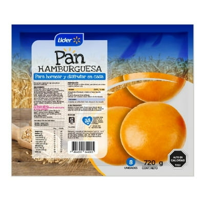 Pan Precocido Hamburguesa Atm 8 Un 720 G Lider