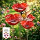 thumbnail image 1 of Estacas jardín flor metal hechas mano 5 uds estación riego abejas diseño floral jardín, 1 of 7