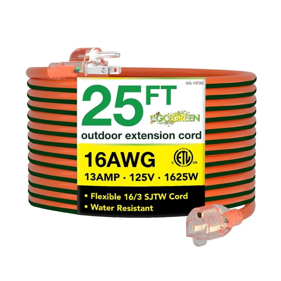 Cable de extensión Go Green Power Inc. 25 pies 16/3 Outdoor GG-13725