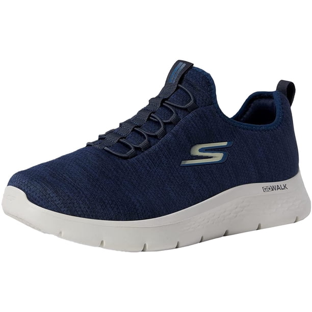 Zapatillas de caminar Skechers Go Walk Flex slip-on para hombre, azul marino, talla 10.5