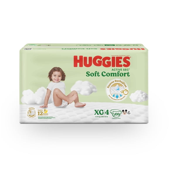 Pañales Huggies Active Sec Soft XG, 100 Un