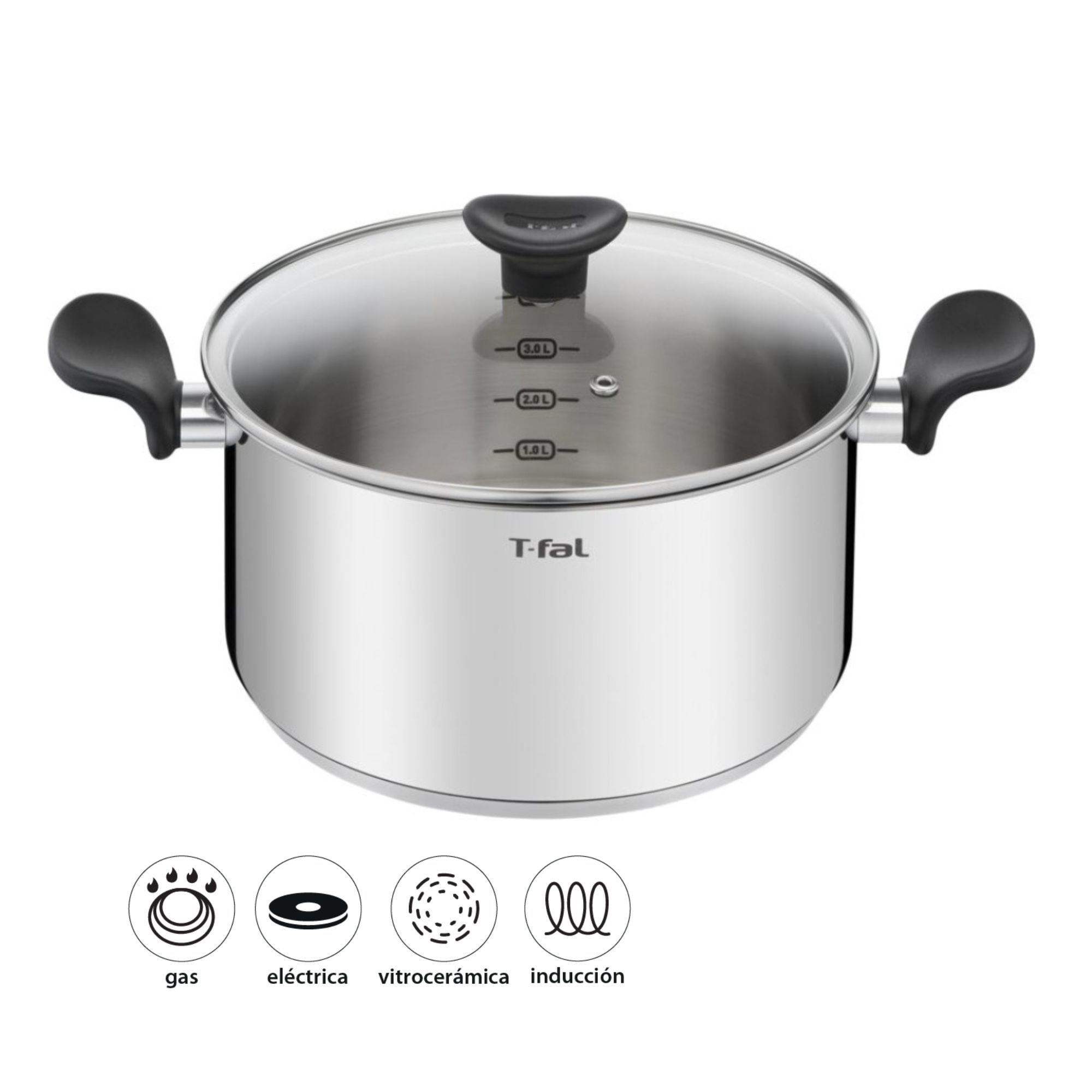 Tefal - Olla 24 Cm + Tapa Primary Plateado 1 Piezas