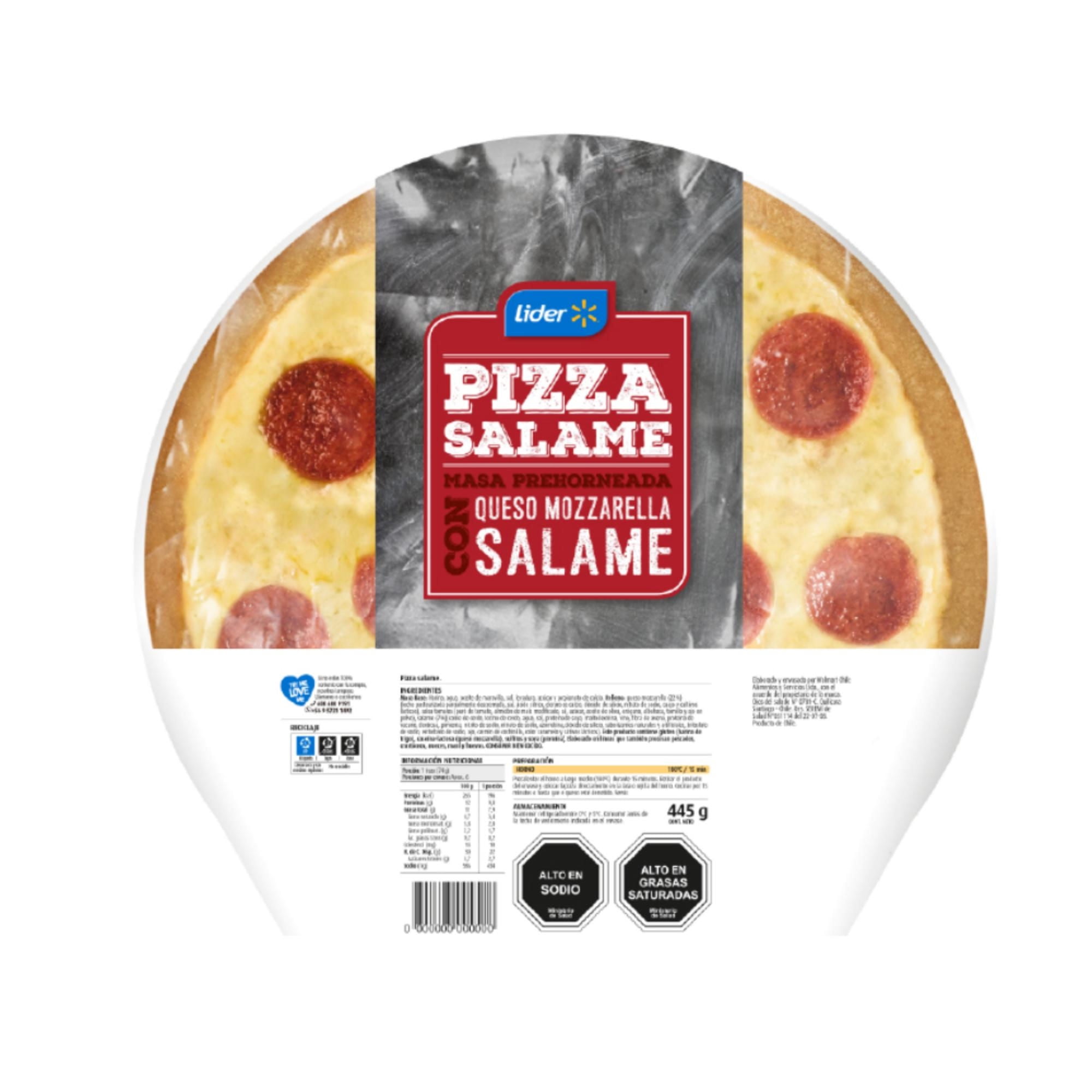 Pizza Salame Masa Tradicional 1 Un 445 g Lider