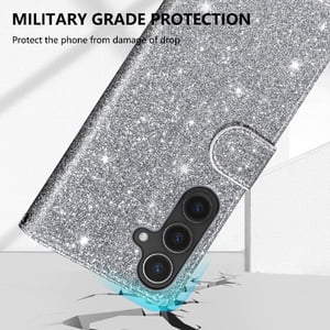 Funda Para Foxdock Elegante Funda Samsung Galaxy A56 Glitter Con Cremallera-Ideal Para El Uso Diario