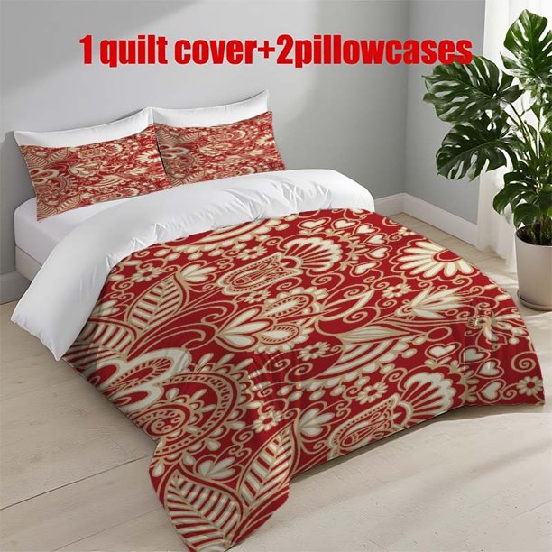 3pcs Traditional Arabesque Decoration Themed Printed Bedding Set Duvet Cover and Pillowcases