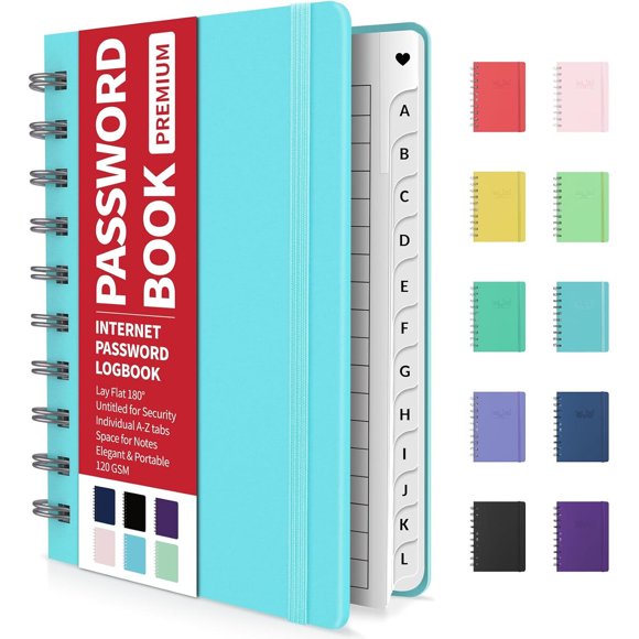 Forvencer Password Book con pestañas alfabéticas individuales, 4
