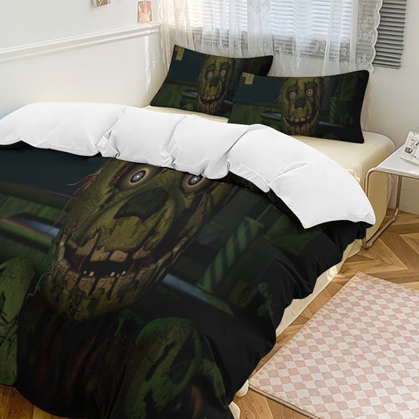 Five Nightat Freddy Quilt Set Thicken Soft 3 Pieces Bedding Set All Season Duvet Cove with 2 Pillowcases for Adult Women Girls Teens Home Room Decor