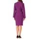thumbnail image 3 of INSPIRE CHIC Conjunto de Falda para Mujer Regreso a Clases Traje de Maestra Conjunto de Blazer sin Cuello y Faldas Lápiz 2 Piezas Conjuntos Elegantes S Púrpura Oscuro, 3 of 6