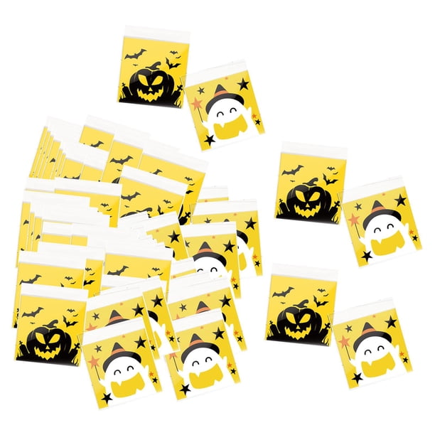 100 Piezas Bolsas de Galletas Autoadhesivo Regalo Embalaje Bolsas de Regalo Envoltorios Bolsas de Dulces para Caramelos Jabón Fiesta de Halloween Estilo B