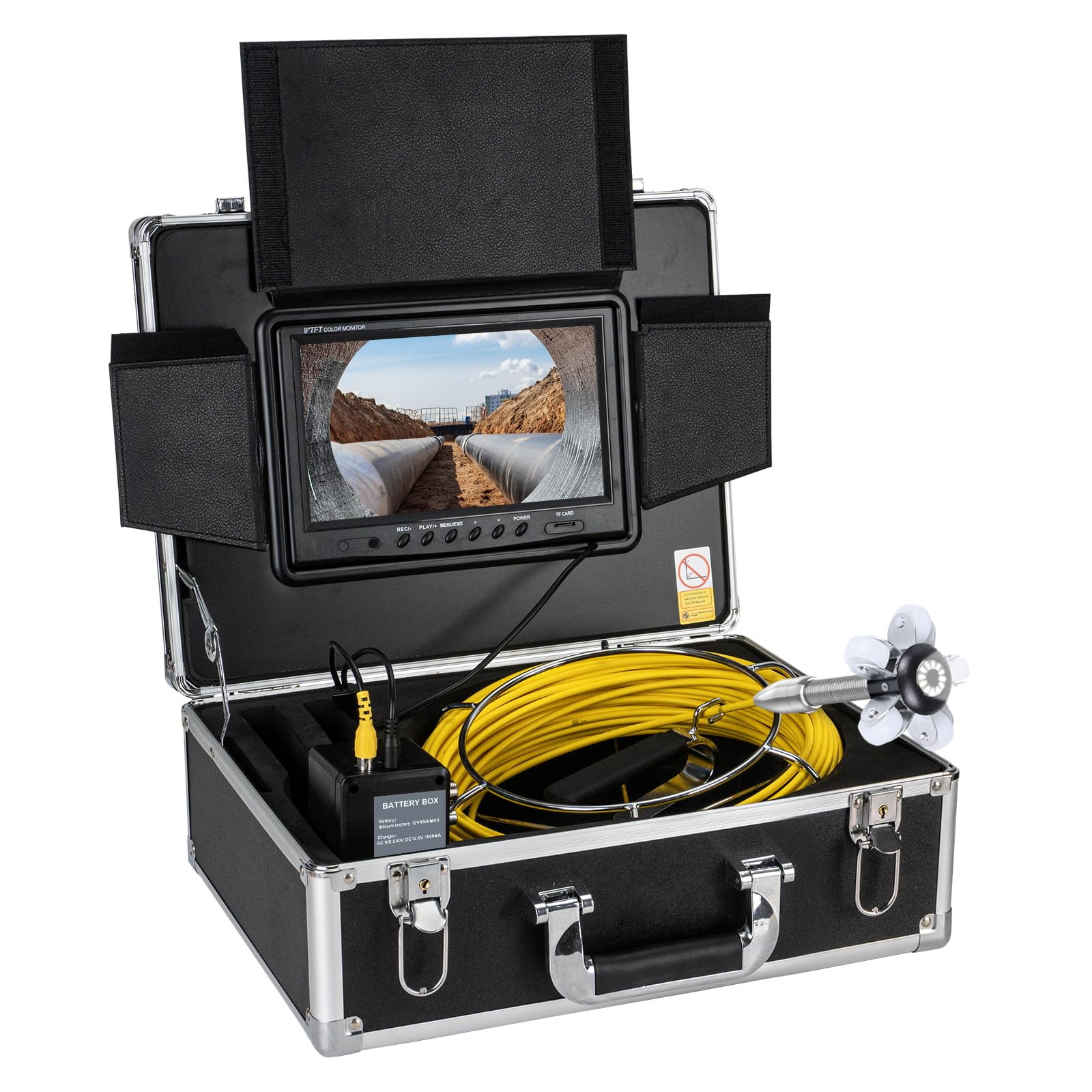 Cámara De Alcantarillado Jqkjcam De 30 M Con Monitor Dvr Con Boroscopio De 16 Gb Y Funda