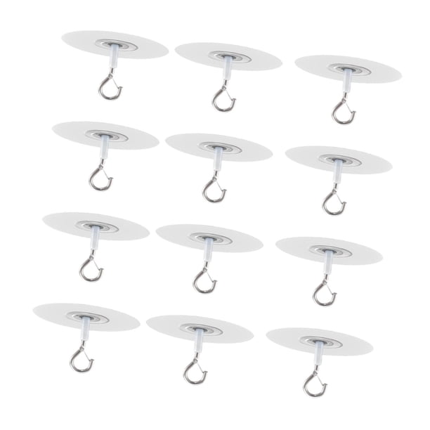 Paquete de 12 ganchos de techo autoadhesivos para pegar en ganchos, ganchos colgantes multifuncionales, soporte de pared para campanas de viento, cort