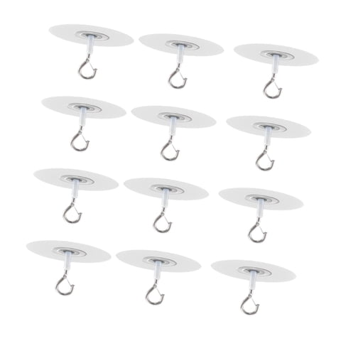 Magideal - Paquete De 12 Ganchos De Techo Autoadhesivos Para Pegar En Ganchos, Ganchos Colgantes Multifuncionales, Soporte De Pared Para Campanas De Viento, Cort