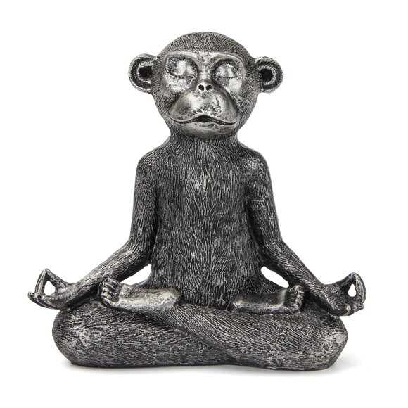 Figurilla Smadeer de mono plateado‑gris – 13 cm